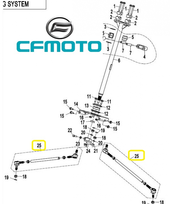 BIELETA DIRECTIE CFMOTO CFORCE 600 / 625 TOURING 2020-2023 [3]
