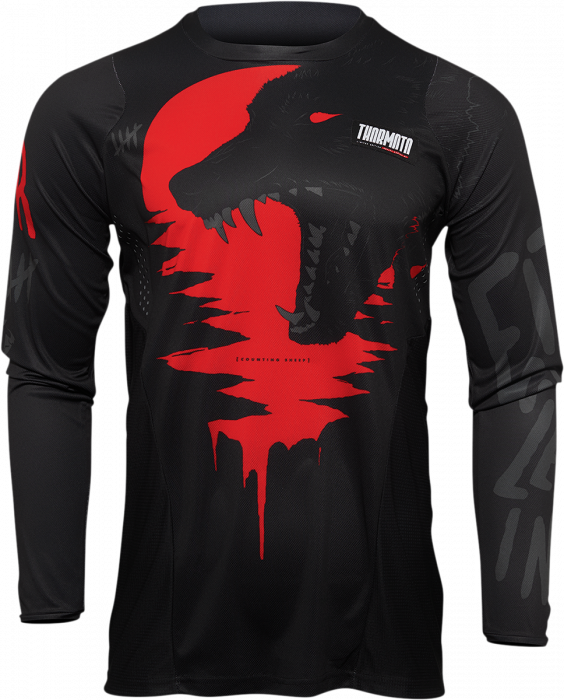 BLUZA MOTOCROSS NEGRU ROSU LUP THOR PULSE [1]