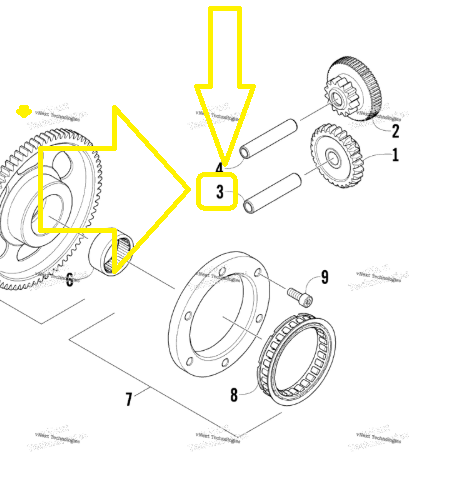 BOLT PINION PORNIRE INTERMEDIAR ARCTIC-CAT 350/366/400/425/450/500 2008-2024 12X45 [2]