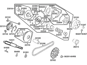 BOLT VARIATOR PRIMAR KYMCO MXU 250/300 , MAXXER 250/300 , KXR 250 [2]