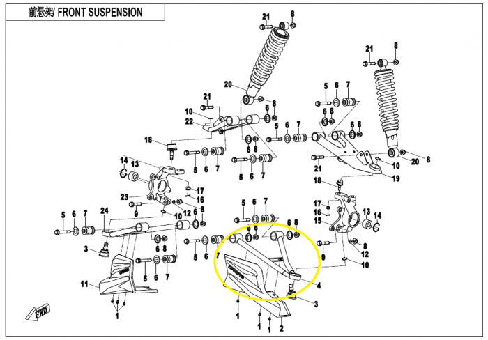 BRAT INFERIOR STANGA FATA CFMOTO CFORCE 400/450/520 2015-2024 / GOES TERROX 400 [4]