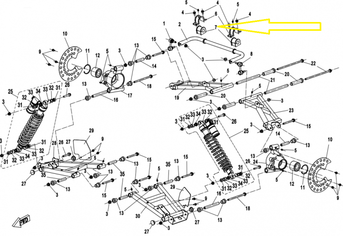 BUCSA BARA STABILIZATOARE CFMOTO 500/600/800 11-17 [4]