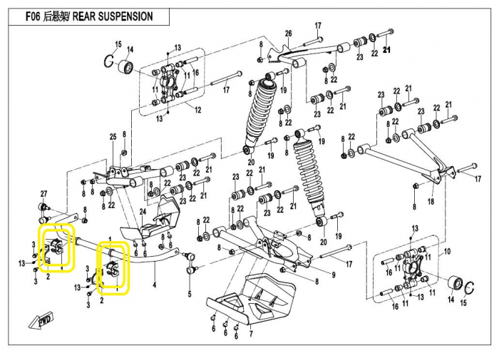 BUCSA BARA STABILIZATOARE CFMOTO 400/500/600/800/820 2015-> ( SEMILUNA BUCSA ) [4]