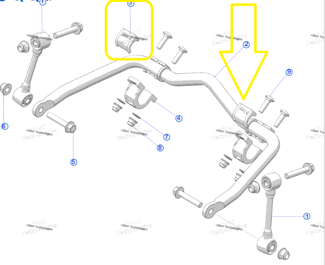 BUCSA BARA STABILIZATOARE FATA POLARIS RZR PRO XP / RZR PRO XP 4 ULTIMATE 2020-2026 [2]