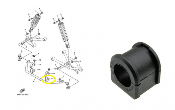 BUCSA BARA STABILIZATOARE YAMAHA GRIZZLY 600 / 660 [2]