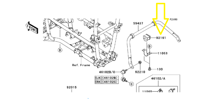 BUCSA BARA STABILIZATORARE KAWASAKI KVF  650 / 750 BRUTE FORCE  2005-2024 [3]