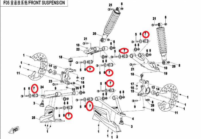 BUCSA BRAT FATA / SPATE CFMOTO 400/500/520/550/600/625/800/1000 2006-2024 [8]