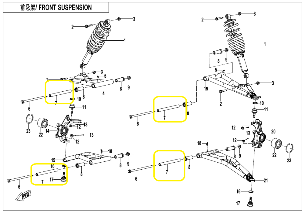 BUCSA METALICA BRAT CFMOTO UFORCE 800 XL / 1000 / U10 2022-> [3]