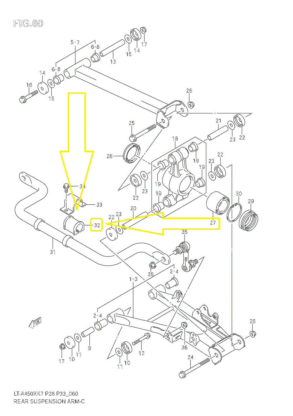 BUCSE BARA STABILIZATOARE SUZUKI LT-A 450 / 500 / 700 / 750 KING-QUAD [3]