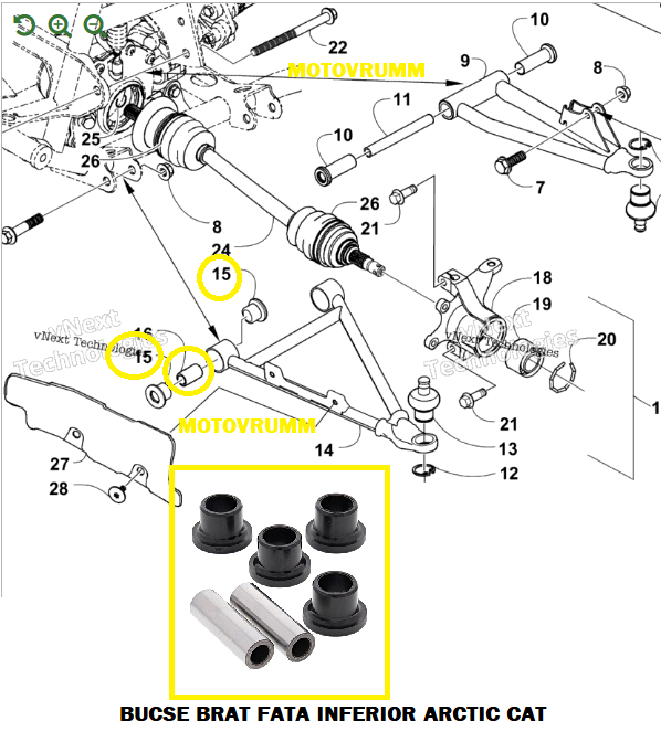 BUCSE BRAT FATA INFERIOR ARTIC-CAT 400/450/500/550/650/700/1000 [2]