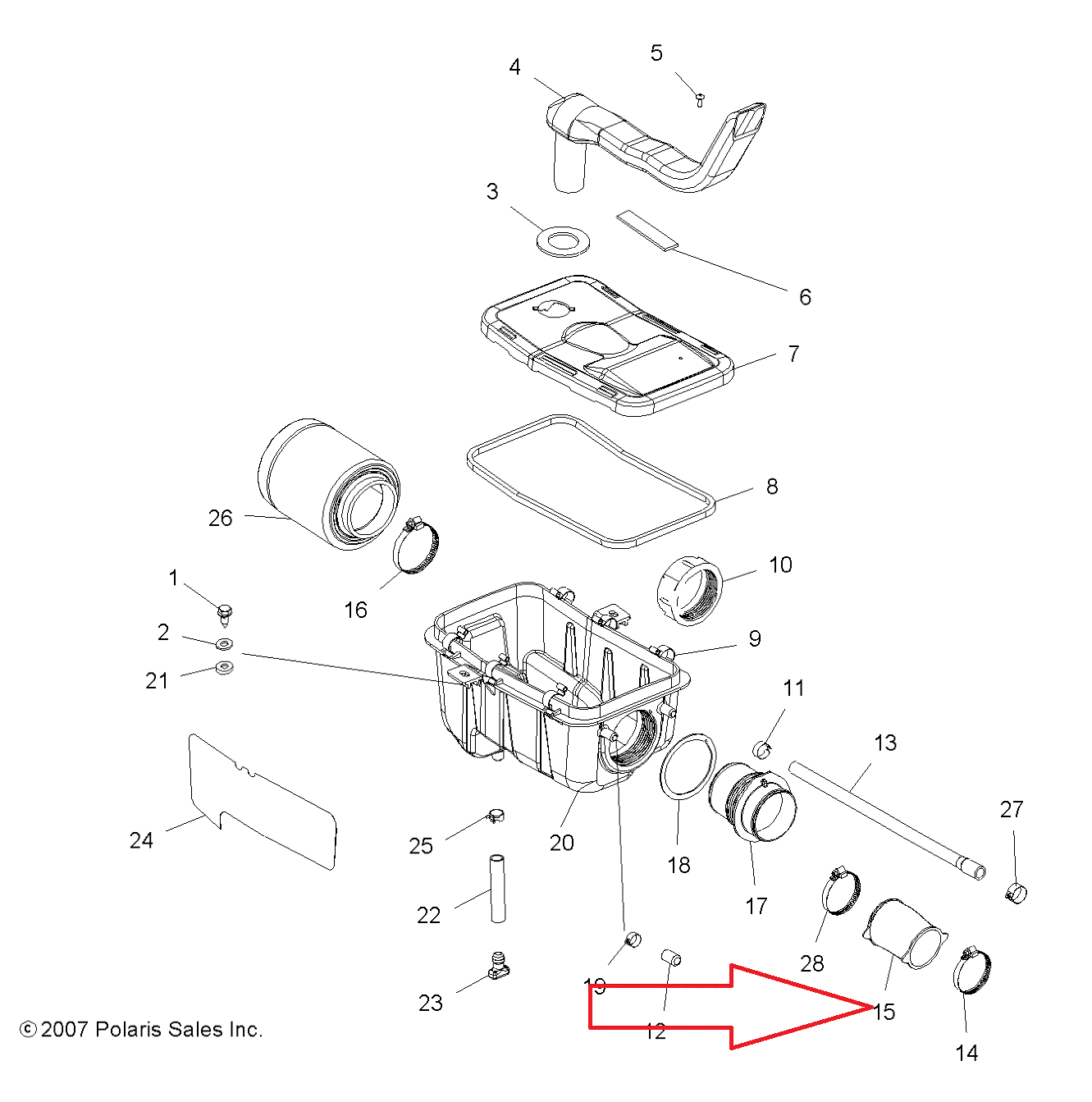 FLANSA FILTRU AER - CARBURATOR Polaris 324/325/330 [2]