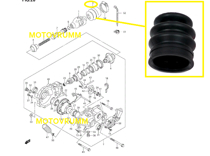 BURDUF CARDAN FATA  SUZUKI LT-A 450-500-700-750 KING QUAD [3]
