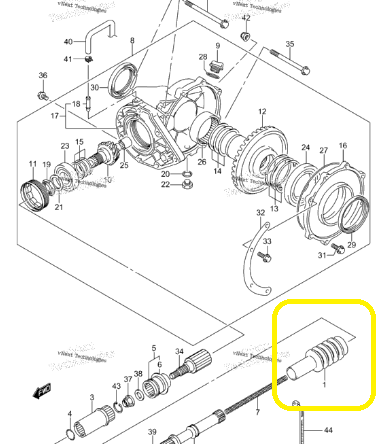 BURDUF CUPLA CARDAN SPATE SUZUKI LT-A 700 2005-2007 [2]