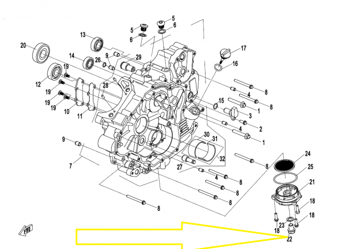 BUSON CAPAC BAIE ULEI MOTOR CF MOTO 400/450/500/520/600/625 16-24 [2]