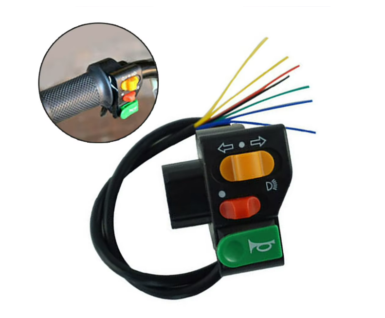 BUTON COMENZI MOTO DE PUS PE GHIDON UNIVERSAL SEMNALIZARE + CLAXON + LUMINI [4]
