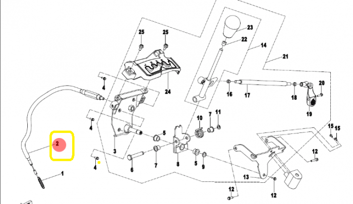 CABLU DEBLOCARE SCHIMBATOR CF MOTO 400 / 450 / 500 / 520 / 600 X5/X6 07-22   78CM [2]