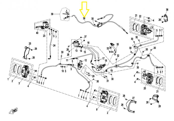CABLU FRANA PARCARE CF MOTO 500/520/550/600 16-23 [5]