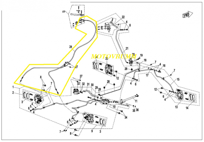 CABLU FRANA PARCARE CFMOTO CFORCE  800 / 820 2013-2018 [5]