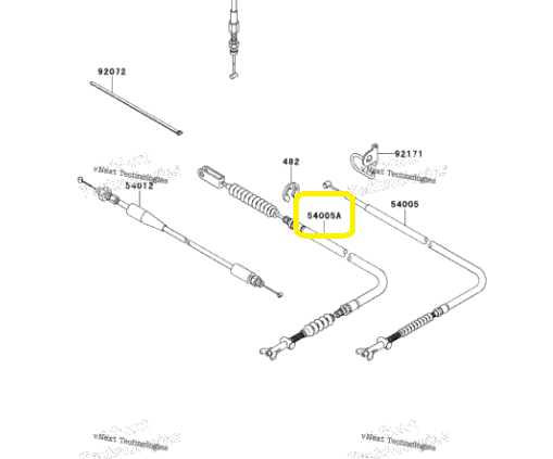 CABLU FRANA SPATE KAWASAKI KVF 650 Brute Force '06-'13, KVF 750 Brute Force '05-'24 [3]