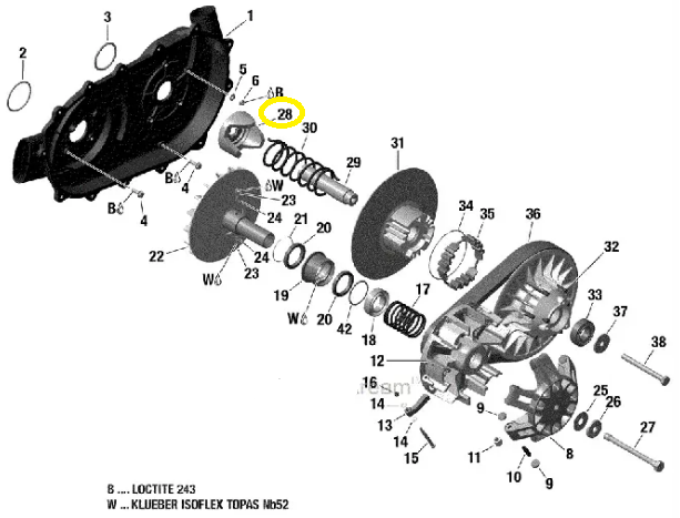 CAMA / HELIX  VARIATOR SECUNDAR CAN-AM G1-G2 ORIGINAL BRP [4]
