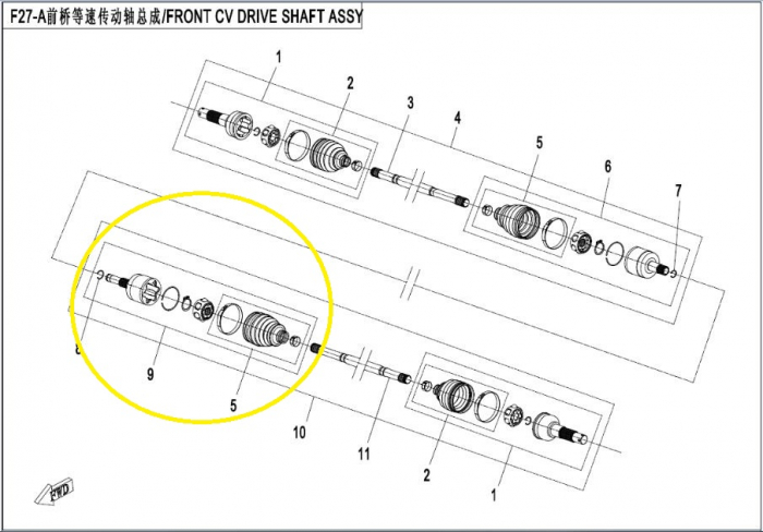 CAP PLANETARA FATA-GRUP STANGA ATV / UTV / SSV 500,625,800 2007-2021 [2]