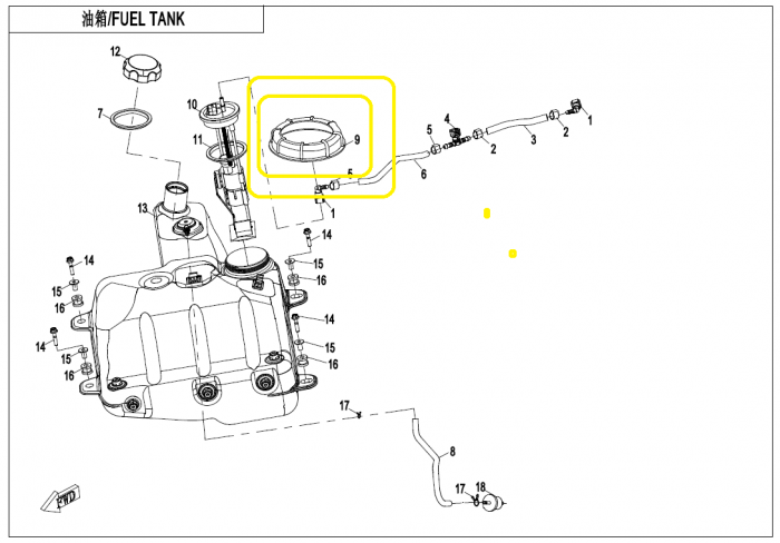 CAPAC POMPA COMBUSTIBIL CFMOTO CFORCE / UFORCE / ZFORCE 800 / 850 / 1000 [2]