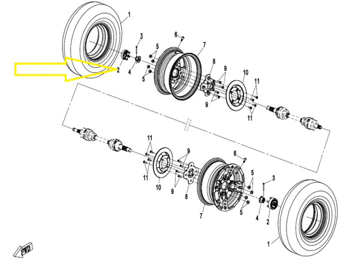 CAPAC ROATA SPATE CFMOTO JANTE OTEL  400/500/600/800 11-23 ROATA PE 12 [2]