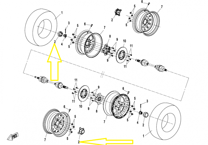 CAPAC ROATA FATA CF MOTO JANTE OTEL  500/800/1000 15-23 ROATA PE 14 [3]