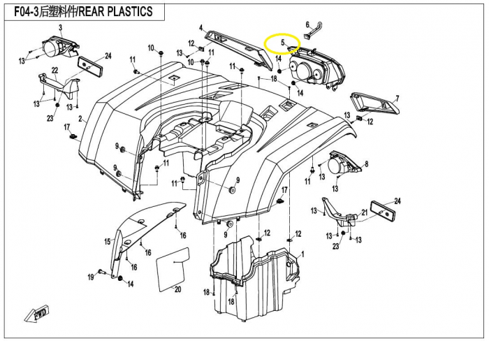 CAPAC STOP SPATE CFMOTO CFORCE 400/450/520  (2016-2022) (vine fara stop) [6]