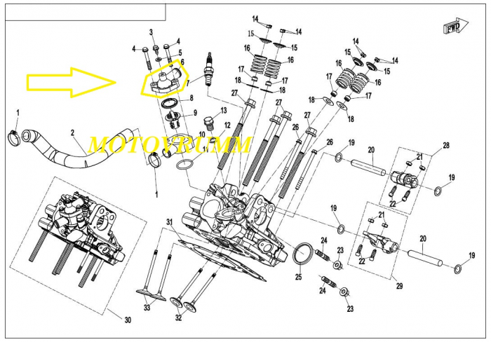 CAPAC TERMOSTAT CFMOTO 400/450/520/550/625/800/820/850/1000 [3]