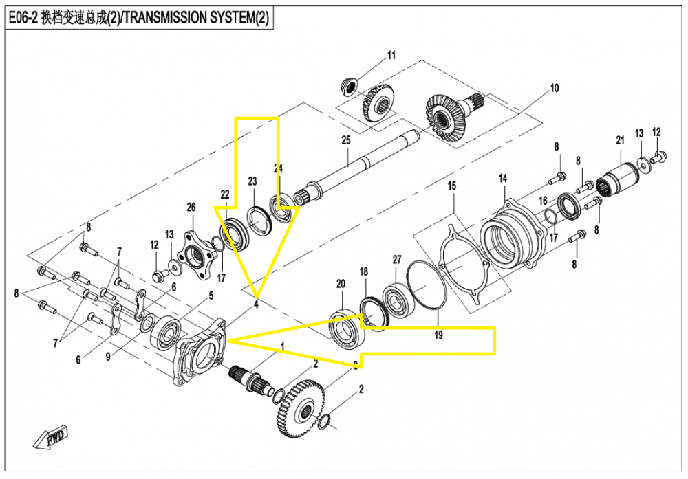CARCASA RULMENT CUTIE VITEZE CFMOTO ATV/UTV/SSV 400/450/500/520/550/600/625 2007-2024 [3]