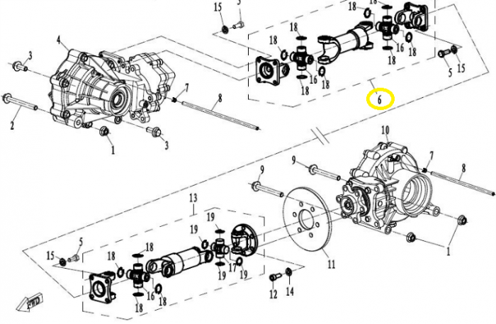 CARDAN FATA COMPLET CFMOTO 500 / 625  2007-2016 [5]