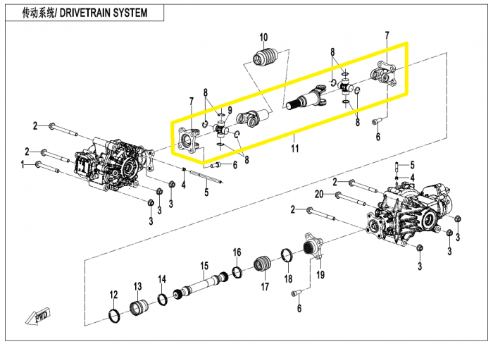 CARDAN FATA CFMOTO CFORCE 400/450/500 X4/X5 2022-2024 [3]