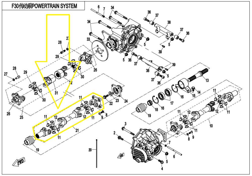CARDAN FATA CFMOTO SSV ZFORCE 500/800/1000 2014-2022 [2]