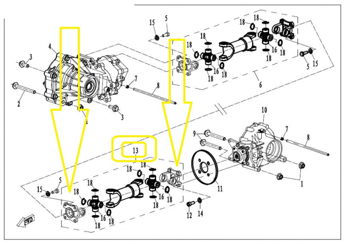 CARDAN SPATE CFMOTO 500 / 625 / 800 2007-2016 [5]