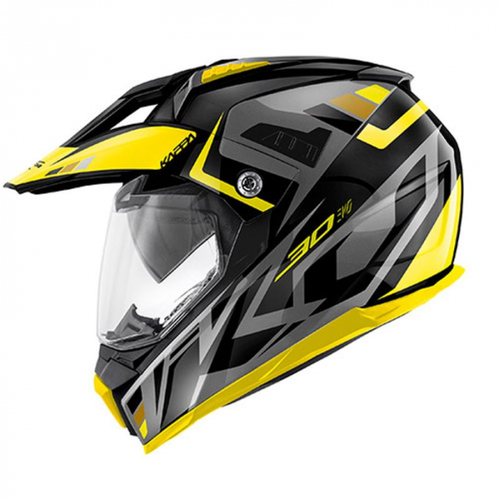 CASCA KAPPA EVO GRAYER MODEL 2022 CU VIZIERA SI OCHELARI IDEALA PT ATV GALBEN [1]