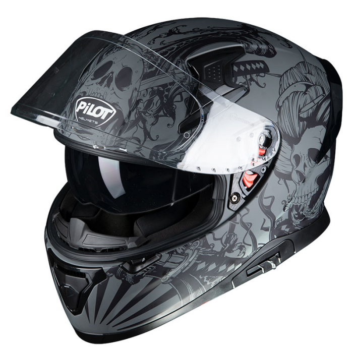 CASCA MOTO FULL FACE NEGRU PILOT CU OCHELARI SOARE [1]
