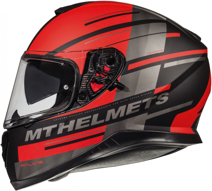 CASCA MOTO FULL FACE ROSU MAT GRI [1]