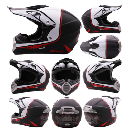CASCA OFF-ROAD NEGRU-ALB HELMET SHAFT MX30 [2]