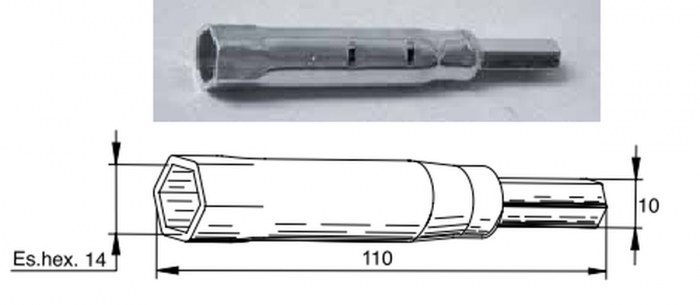CHEIE BUJIE HONDA CRF450 / CRF250 / SH 300 2009-> 14MM 110MM [1]
