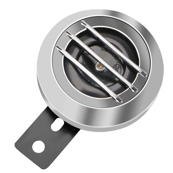 CLAXON MOTO UNIVERSAL 12V CROMAT DIAMETRU 85MM [3]