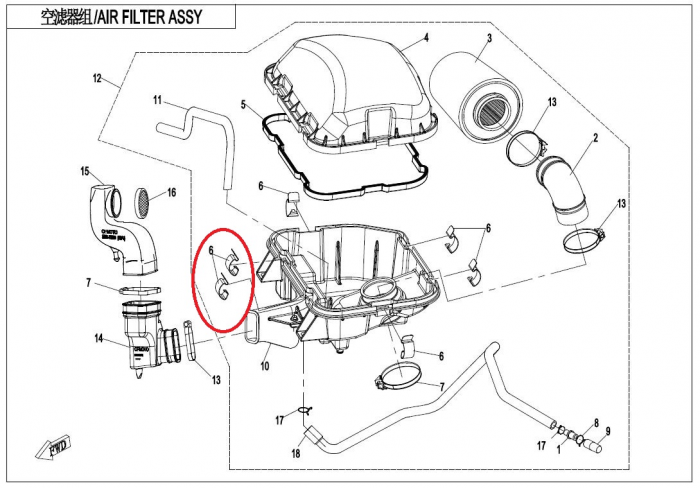 CLEMA FILTRU AER CFMOTO CFORCE / ZFORCE / UFORCE 2013-2024 [2]