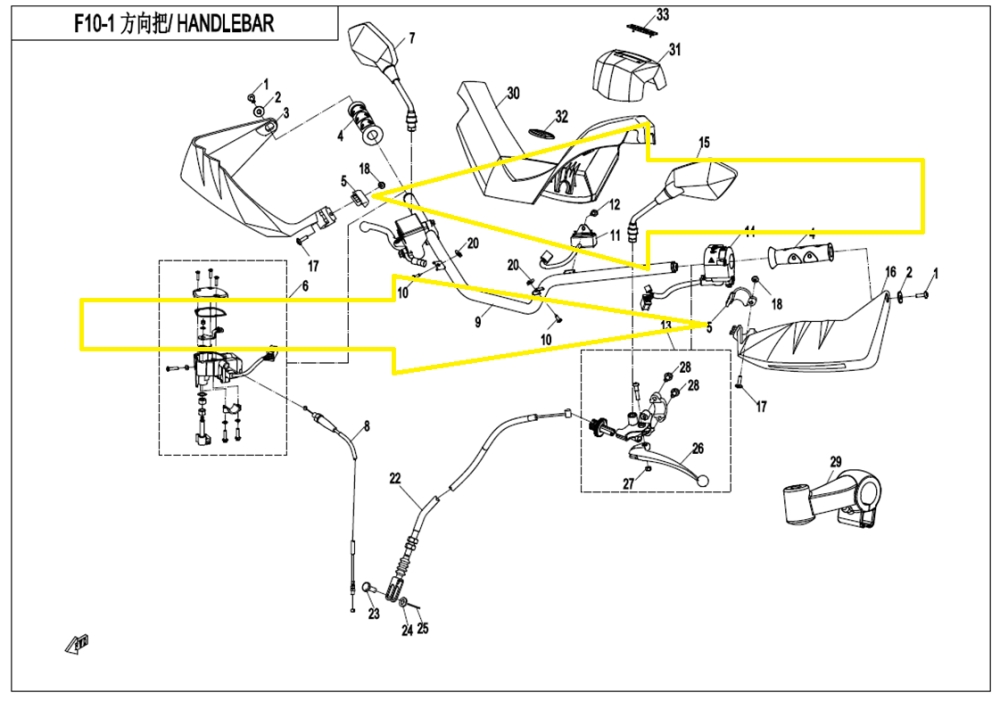 CLEMA PRINDERE PRINDERE HANDGUARD CFMOTO CFORCE 550 / 800 X8 / 820 2012-2019 [3]