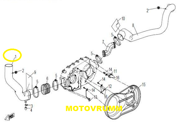 CONDUCTA CVT ADMISIE AER CFMOTO 500 X5  / CF625 X6 11-16 [2]