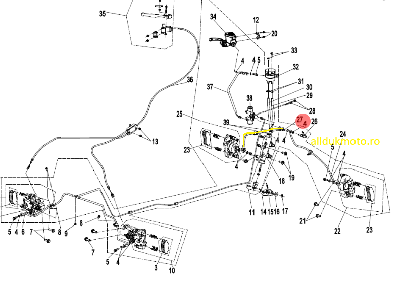 CONDUCTA FRANA FATA STANGA CFMOTO 450 / 520  2021-2026 / GOES TERROX 400/500 [2]