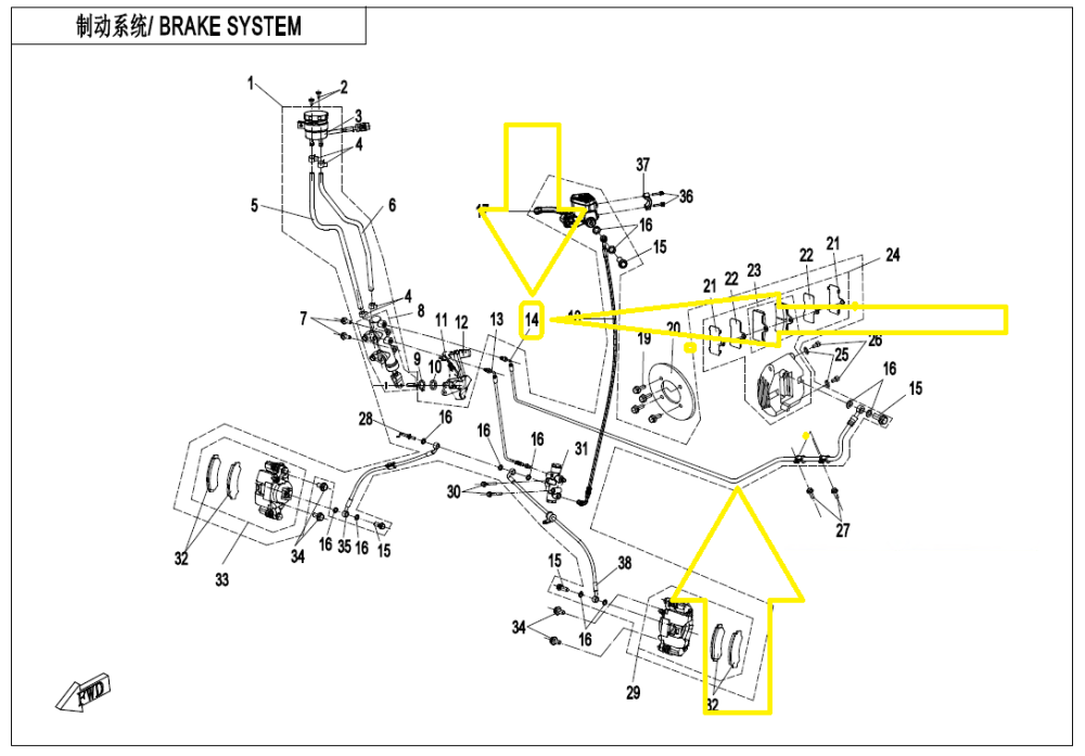 CONDUCTA FRANA SPATE CFMOTO CFORCE 400/450/520/550 2016-2022 / GOES TERROX 400 T3 [3]
