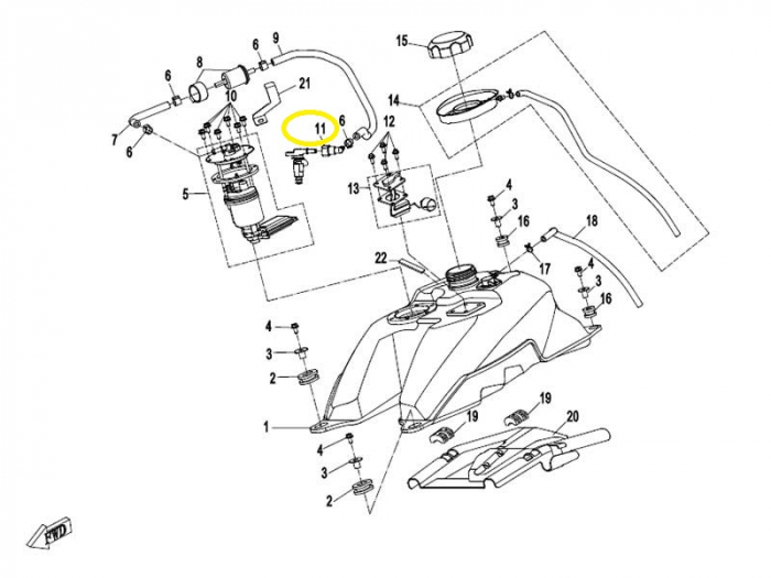 CONECTOR POMPA BENZINA CFMOTO 450 520 800 6090-120210 [2]
