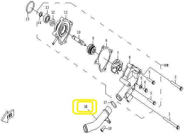 COT POMPA APA CFMOTO 500 / 625 2007-2016 [2]
