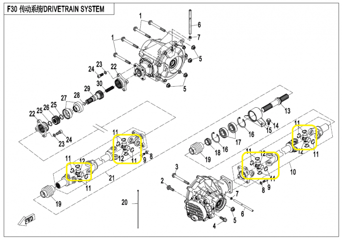 CRUCE CARDAN FATA CFMOTO 400/450/500/520/550/1000 2015-2024 [2]