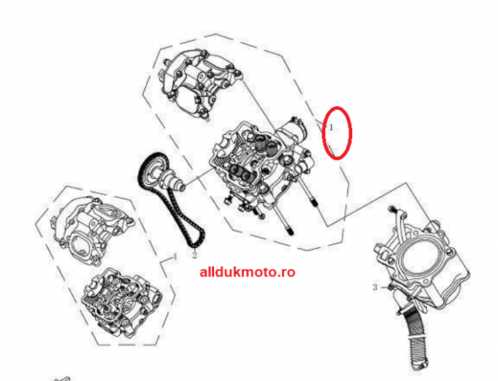 CHIULASA COMPLET ECHIPATA CFMOTO 500 2007-2014 [4]
